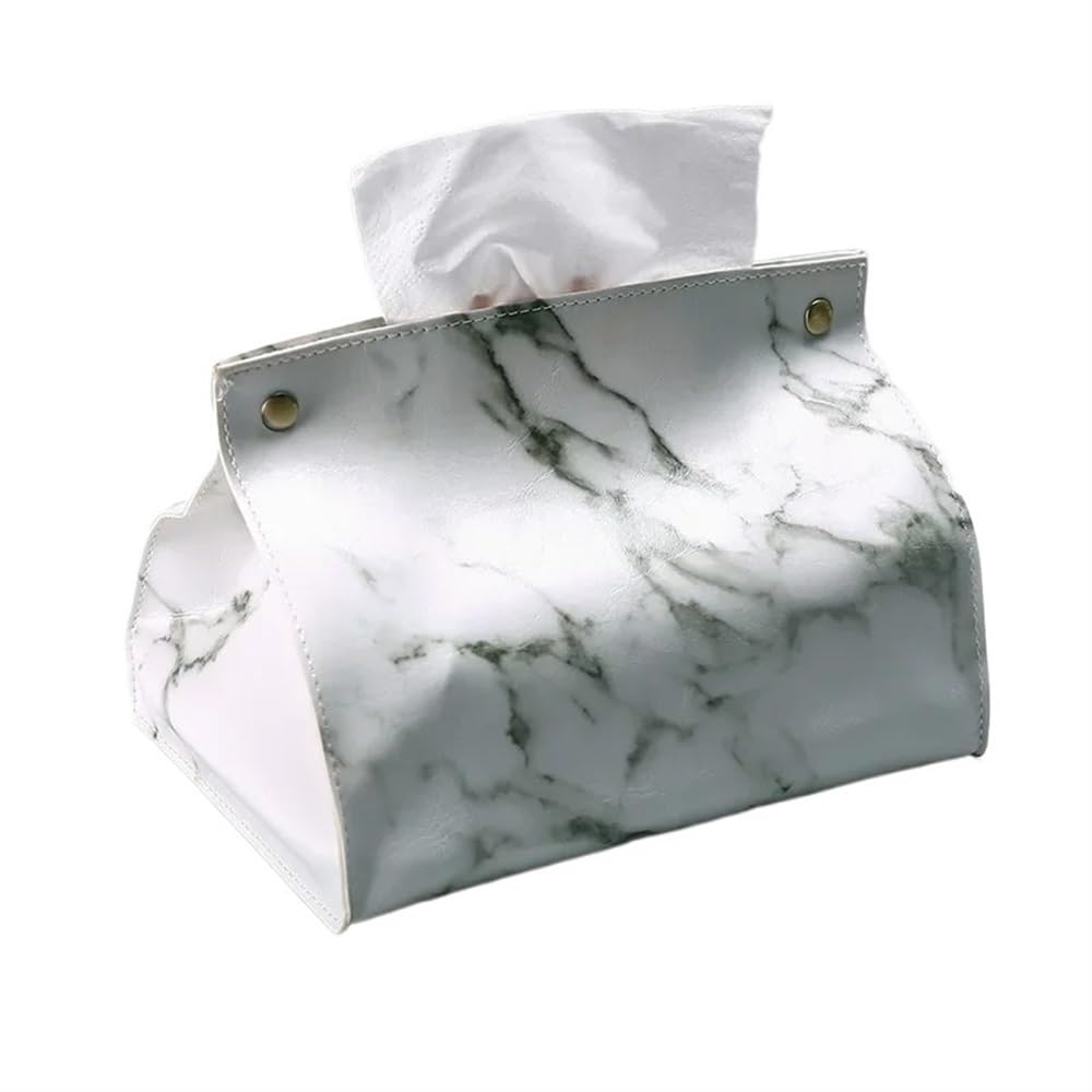 Pojemnik na chusteczki higieniczne Etui na chusteczki ze skóry PU z wzorem marmuru, organizer na kosmetyki, wielokolorowe, opakowanie 1/2/3 sztuk(Grey)