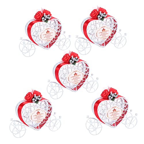 DECHOUS Lot De 5 Boîtes À Bonbons Créatives En Forme De Carrosse De Citrouille Rouge Idéales Pour Halloween Noël Un Mariage Un Anniversaire