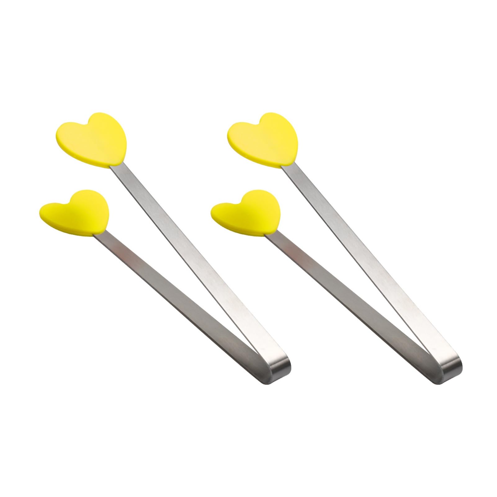 2Pcs Mini Silicone Ice Cube Clip, Heart Glove Hand Shape Food Serving Tongs, Food Grade Stainless Steel Kitchen Tongs