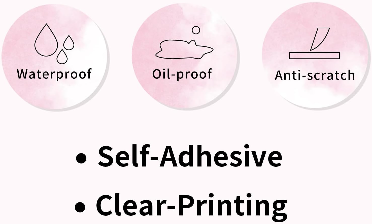 Starboling Thermal Label,2 Inch Pink Watercolor Round Thermal Printer Stickers,Self-Adhesive Round Direct Thermal Labels,Thermal Stickers for DIY Logo Design,Name Tag,500 Labels/1 Roll - Image 3