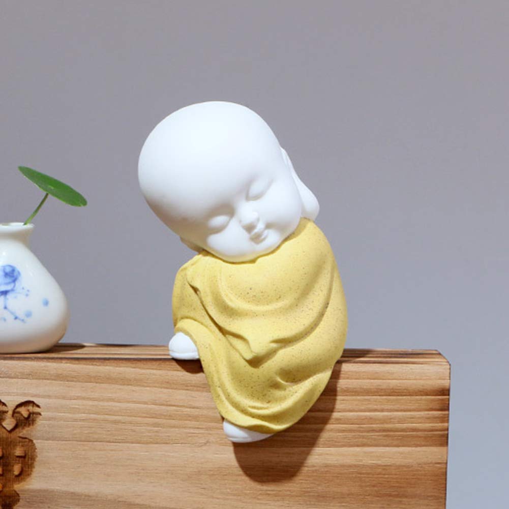 Posągi Buddy do dekoracji wnętrz, rzeźba Buddy dekoracje do salonu, figurki zen ozdoby na biurko, ceramika, C