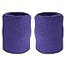 Suddora 4 Inch Arm Sweatbands - Thick Cotton Armbands for Gymnastics, Basketball, Tennis, Football (Purple)