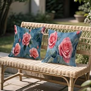 Jonceen Rosen Kissenbezug 40x40 cm 2er Set