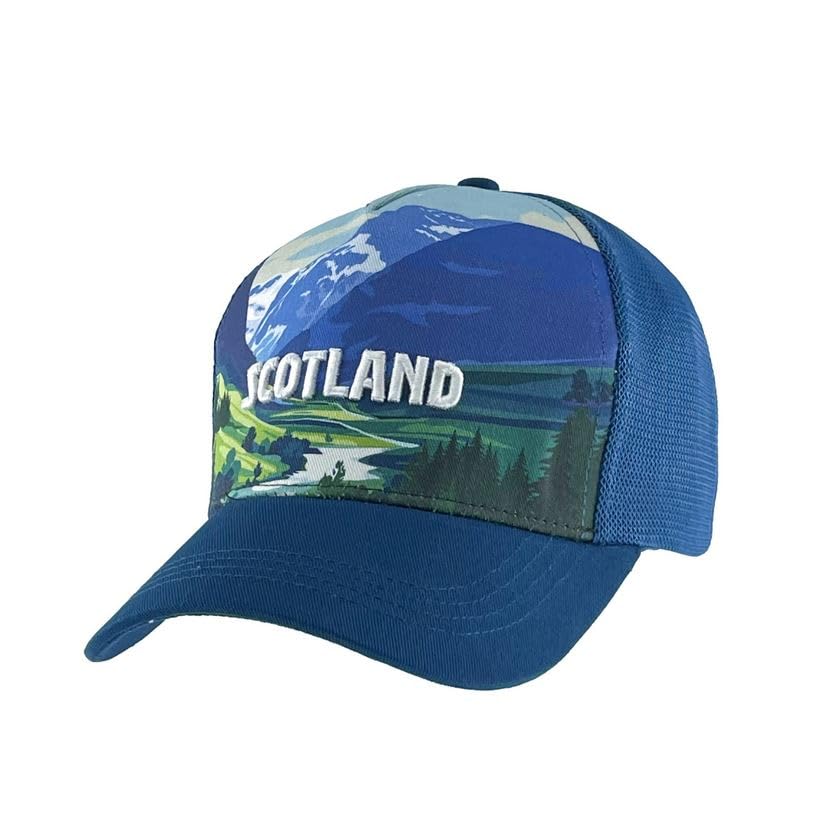 Casquette de camionneur en maille bleu respirante style rétro américain