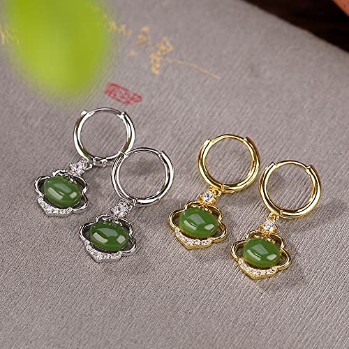 Boucles d'oreilles ours en jade Hetian naturel pour femmes - 2