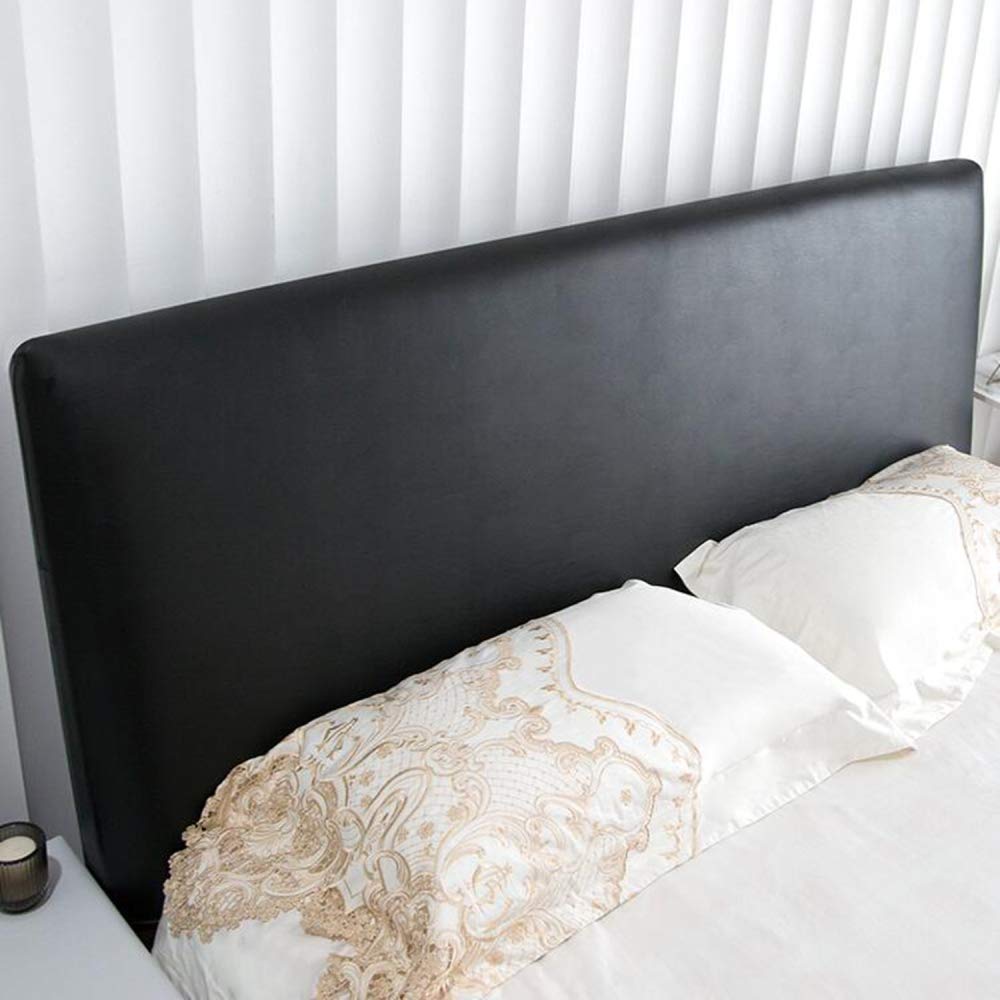 Housse de tête de lit décorative en similicuir noir/blanc/gris, pour lit king size, 180 cm de large