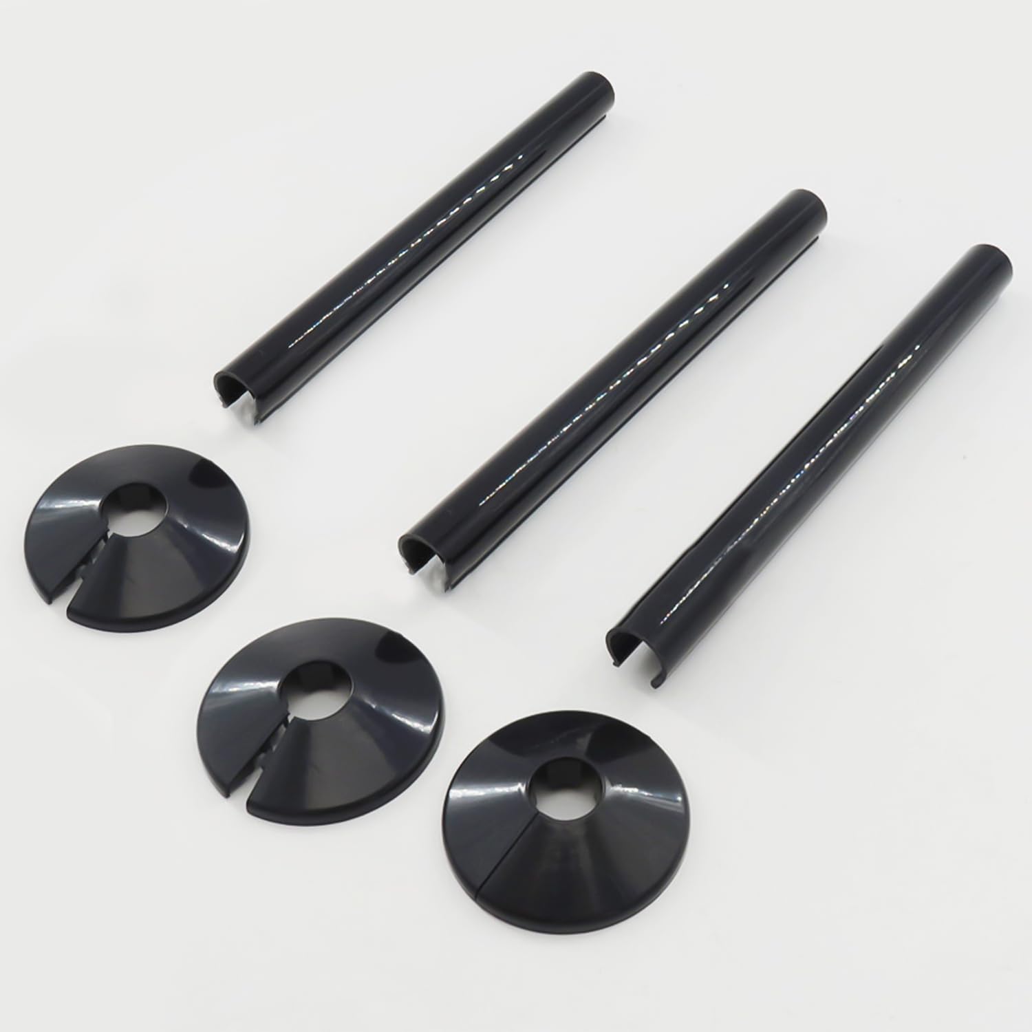 3 Coperture Per Tubi Neri - Decorazione Per Riscaldatori, Valvole, Diametro 15mm, Design Industriale, Facile Installazione - Foto 9