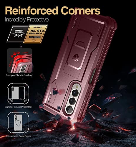 Coque Samsung Z Fold 3 5G protection écran anti-chute boîtier béquille rouge