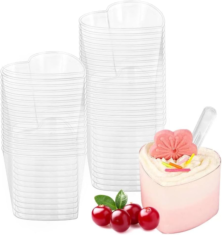 EDATOFLY 50Pcs Dessert Cups, 150ml Dessert Cup Plastic, Plastic Dessert