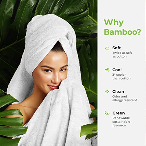 Cariloha Organic Bamboo-Viscose And Turkish Cotton Towel Set - Soft Towel Set For Face And Body - 600 Gsm - White - Set Of 3 Towels #TOP3