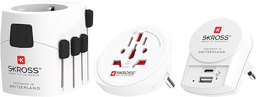 Skross Pro Plus USB World Adapter Dual USB Blanco 1302500