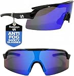 Rangers Safety Lunettes de soleil pour hommes et femmes, ANSI Z87.1 Lentille de miroir anti-brouillard teintée, certifiée UV400, Pas de glissement, protection des yeux pour les travaux de construction, à vélo, tir, pêche, randonnée,