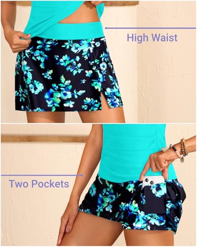 Women Tankini Swimsuits with Skirt - Two Piece Tummy Control Bathing Suit with Pockets Loose Fit 2025 Swimwear3