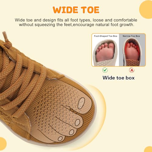 Image of JOINFREE Toddler Shoes Girls Boys Wide Barefoot Shoes Minimalist Walking Sneakers Zero Drop Slip on Tennis Shoe Breathable Naturally Flexible