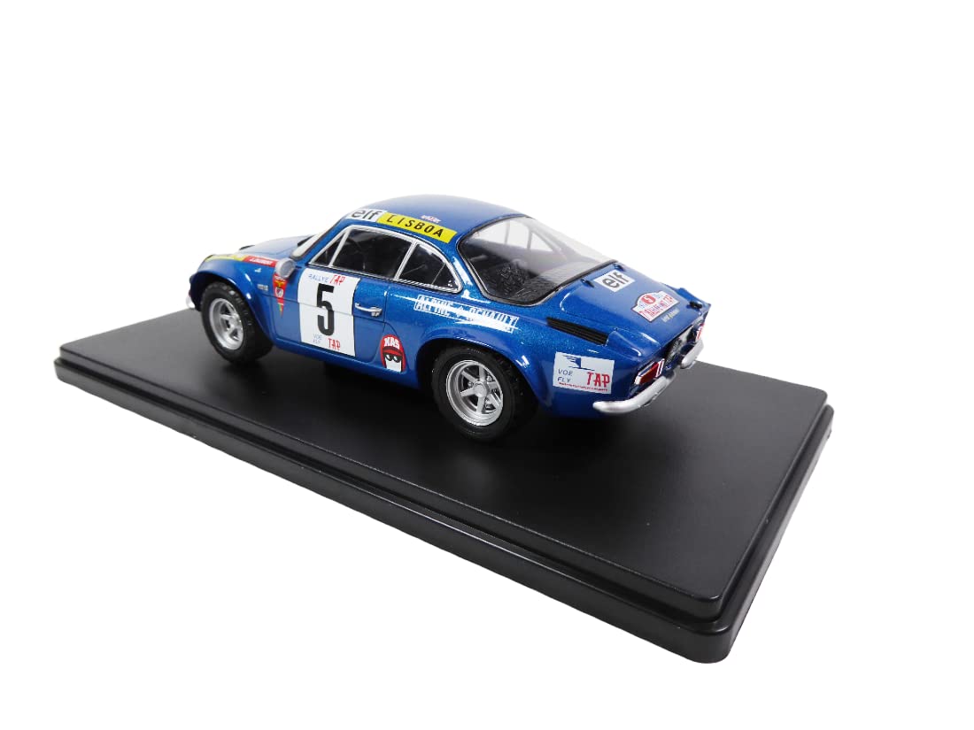 OPO 10 Voiture Miniature reproduite à l'échelle 1/24 Compatible pour Alpine Renault A110 1800 THERIER - Rally de Portugal 1973 - RVQ15