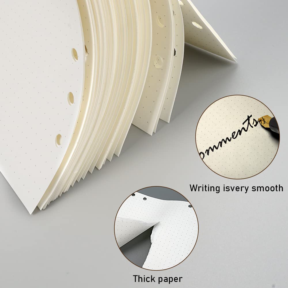 6 stuks navulpapier, A5-navulpapier, 6 gaten, gestippeld papier, 270 vellen/540 pagina's, navulpapier, A5-navulpapier, notitiepapier voor ringband, navulbaar, A5-notitieboek