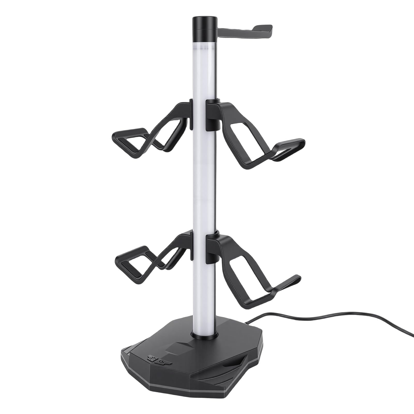 Gaming Headphone Stand with RGB Light, Holds 4 Controllers | Dispone di illuminazione RGB, adatta a tutte le marche, porte USB 2.0, installazione semplice, base stabile antiscivolo