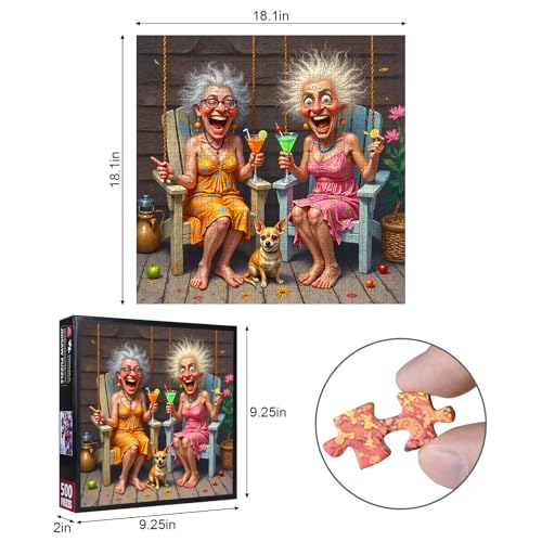 Puzzle de 500 piezas Happy Grandma para adultos, Rompecabezas de papel para la familia, desafío cerebral, regalo ideal para vacaciones y ocasiones especiales miniatura 2