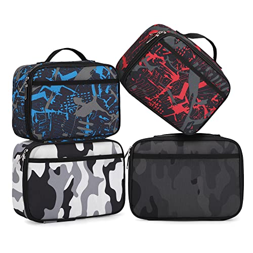 Lunch Box With Padded Liner, Rickyh Style Spacious Insulated Lunch Bag Durable Thermal Lunch Cooler Pack With Strap For Men Women Boys Girls Adults School Sports Beach Picnic Work Camp,2 Pocket(Lbmcqh #TOP6