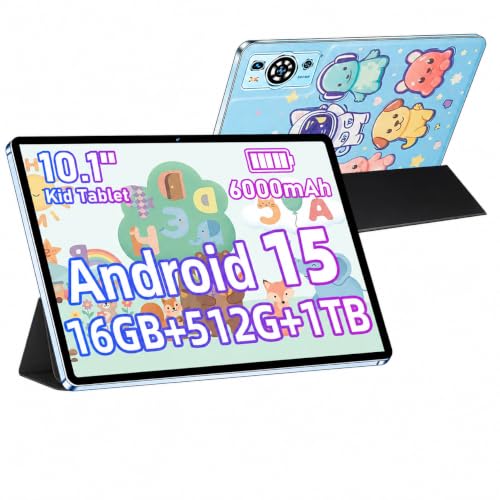 Image of 10.1-Inch Tablet, Android 15, Wi-Fi 5, 16GB RAM (8GB+8GB) 512GB ROM, 1TB Expandable, HD IPS Display,