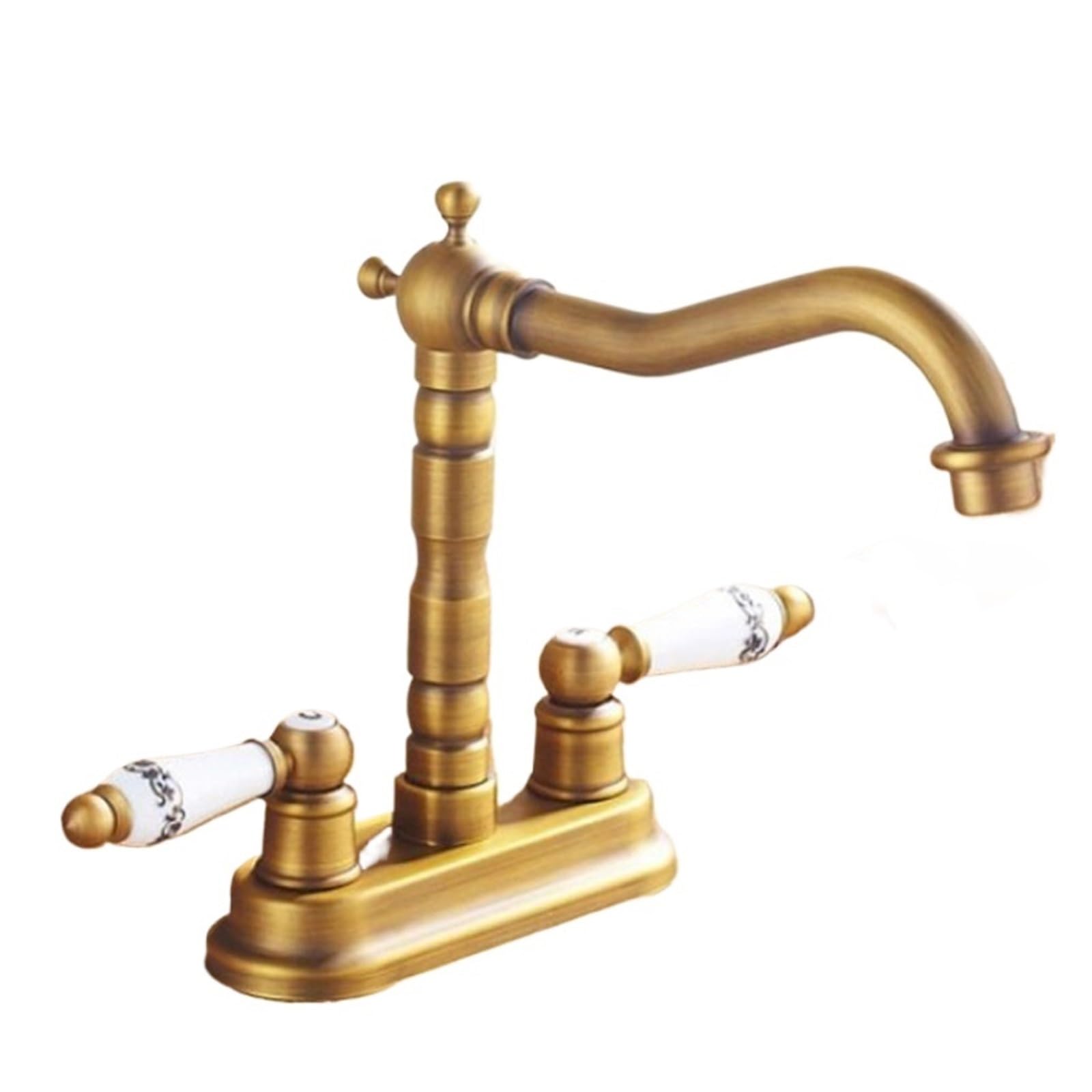 Grifo de lavabo de latón antiguo con doble mando clásico YT-5020