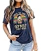 Women's Graphic Tees Back to The Gypsy That I was Funny T-Shirt Letter Print Vintage Music Shirts Tops (Navy Blue, Large), Blue,navy, Large #1
