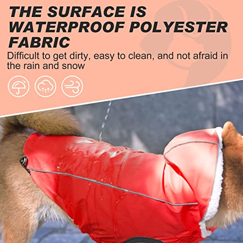 Dillybud Winter Dog Raincoat Jacket, Waterproof Windproof Hooded Slicker Poncho With Fleece Liner And Leash Hole For Small To X-Large Dogs And Puppies Boys Girls Dog Clothes For Cold Days,Red Xl #TOP4