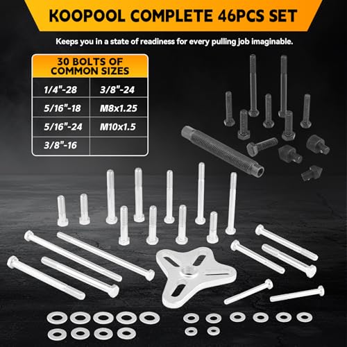 All-in-One Automotive Puller Tool Kit: Harmonic Balancer & Power Steering Pulley Removal Set | Heavy-Duty Steering Wheel, Flange Gear & Crankshaft Puller for Professional Mechanics & DIY Enthusiasts - Thumbnail 6