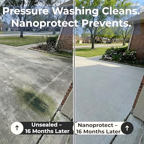 Image of Nanoprotect Concrete & Stone Sealer Indoor & Outdoor | Long-Term Protection Against Water, Stain & Dirt | for Driveway, Patio, Pavers and Any Absorbent Stone | 1 Gal