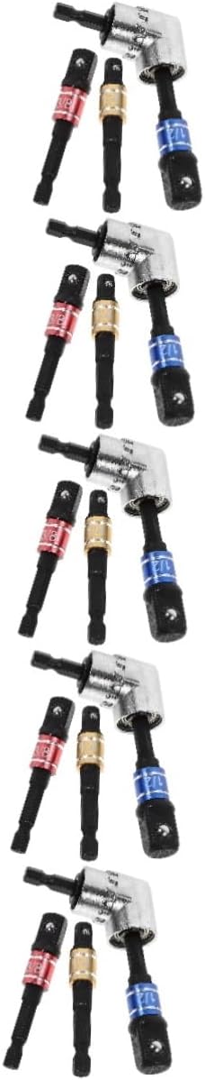 LALAFINA 5sets Right Angle Drill Adapter Socket Drill Tool Kit Impact Accessory for Precision Compatible Various Models Easy to Install and