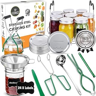 Canning Supplies Starter Kit, Canning Kit for Beginner, Stainless Steel Canning Set for Water Bath/Pressure Canner, Essential Canning Tool for Canning Pot with Rack, Food Canning Accessories Equipment