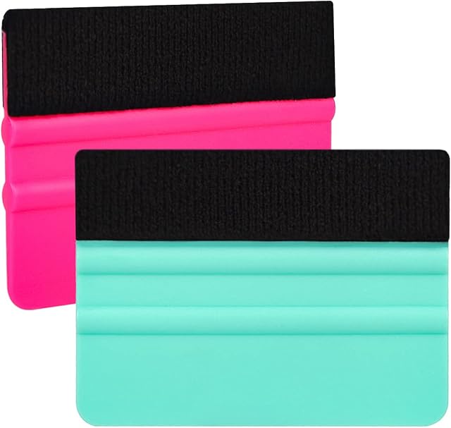 Squeegee for Vinyl - 2Pack Felt Squeegee Tool, Craft Adhesive Vinyl Cricut Scraper for Car Film Wrap, Sign Making, DIY Crafting, Window