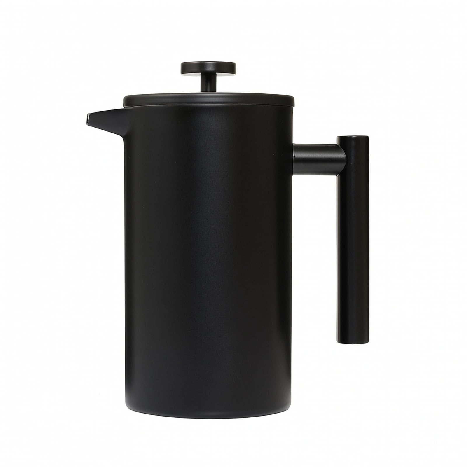 Presse Française En Acier Inoxydable Noir Durables Cafetière à Piston En Acier Inoxydable Portable Presse à Café Cylindrique avec Couvercle, 1000ML A