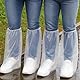 5 Paare Einweg Stiefelüberzieher mit Gummizug, Wasserdichte Regenschuh Abdeckungen, Transparenter Überziehschuhe Wasserdichte Rutschfeste für Männer und Frauen für Outdoor Camping