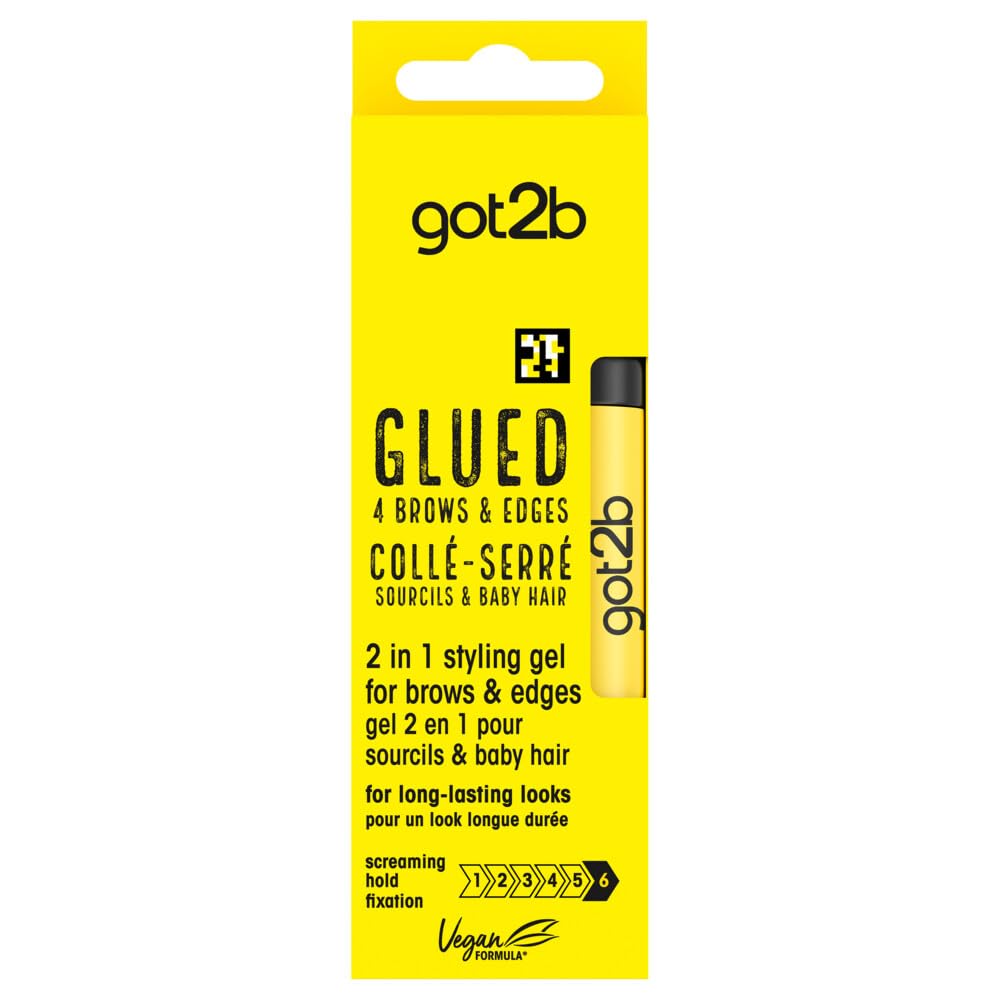 got2b Glued for Brows & Edges 2 in 1 Wand Eyebrow Gel, 72hr Hold, No White Residue or Stickness, Vegan, Silicone Free, Alcohol Free, 16 ml 54 Fl Oz (Pack of 1)