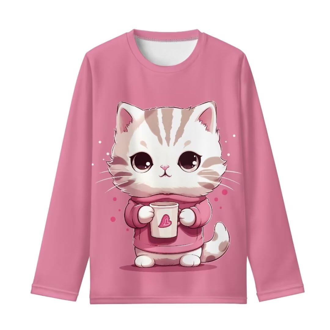Long Sleeve Shirts for Girls Winter Tops 3-16t Cartoon T Shirts for Fall Clothes