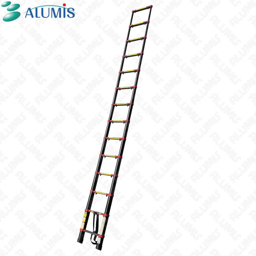 Amazon.co.jp: アルミス アルミ伸縮はしご 14段/4.1m ブラック (フック