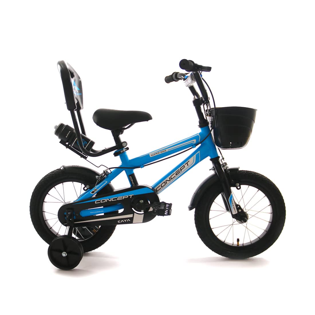 Caya Concept Cycle for Kids | Ideal for 4-8years | Ideal Height: 3.4 to 4ft | 85% Assembled Cycle | 16"inch Kids Bike for Boys & Girls with Training Wheels | Cycle with Basket & Sipper (Cool Sky Blue) (B09W32Q6JY) Amazon Price History, Amazon Price Tracker