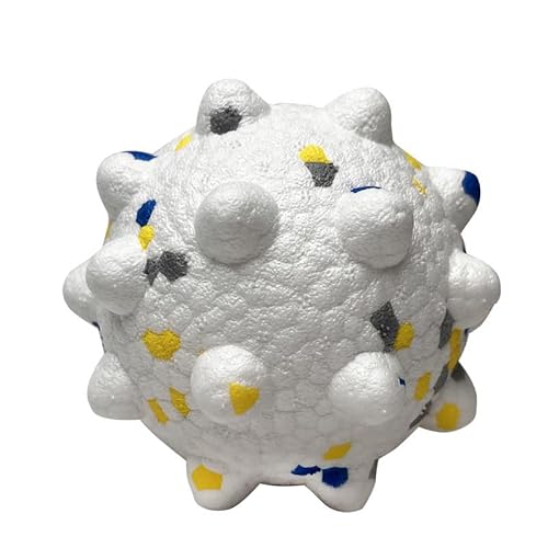 ETPUポップコーン犬用おもちゃボール、耐噛み性のある弾力性ラグビーボール、中型・大型犬用インタラクティブトレーニングおもちゃ、3サイズ展開 (8.5cm,A05)