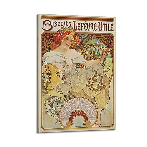 Impression sur toile Cookies de Mucha - Tableau RedVos 60x90 cm