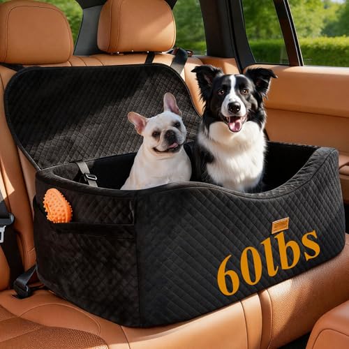 Large Dog Car Seat for Medium Sized, Dog Booster Car Seat, Pet Booster Seats up to 60 lbs or 2 Small...
