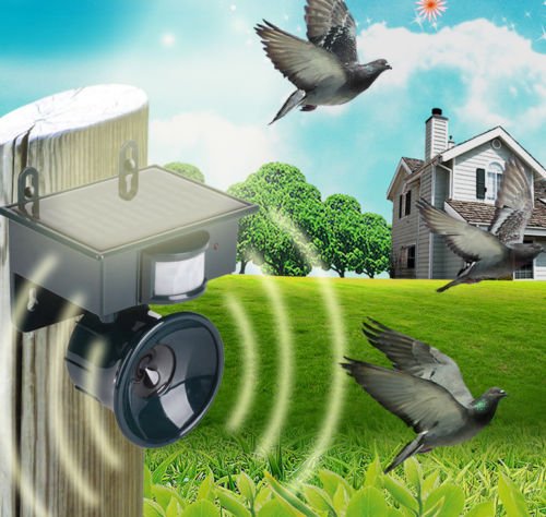 ---- Repellente ad ultrasuoni Regolabile Alimentato ad energia Solare per Animali scaccia ratti Topi Uccelli piccioni Cani Gatti