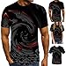 Dasongff Herren 3D Print T-Shirt Rundhals O-Neck Mode Kurzarm Drucken Tee Shirt Regular Fit mit kurzen Ärmeln Oberteile Lässige Vintage T-Shirt Stilvolle Street Graphic T-Shirts Trainingsoberteile
