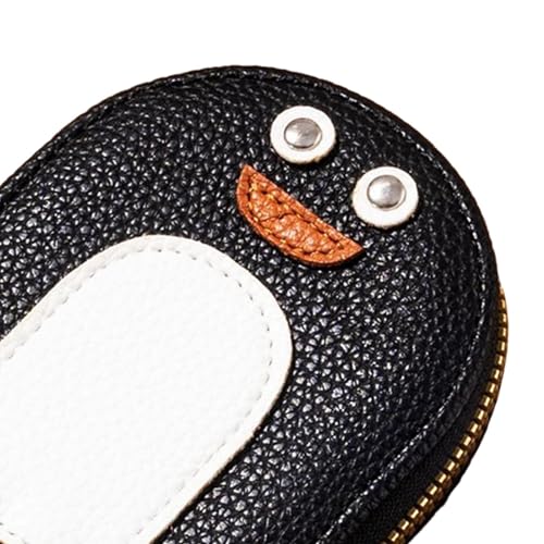 Credit Card Holder Wallet Change Pouch Cute Penguin Pocket Purse for Street Travel Women Men Valentines Day Gifts, Black4