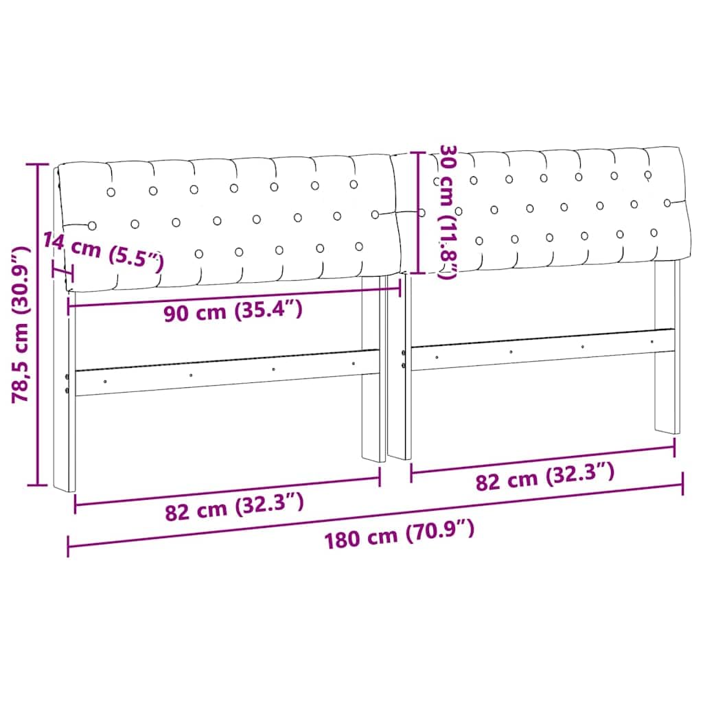 vidaXL Tête de lit capitonnée Gris Clair 180 cm Pin Massif, Tête de lit rectangulaire en Tissu, Moderne et stylée, Meuble Confortable, Facile à Assembler, Parfait pour la Chambre