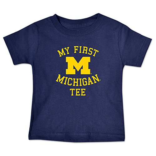 College Kids NCAA Michigan Wolverines Infant Short Sleeve Tee, 12 Months, Navy