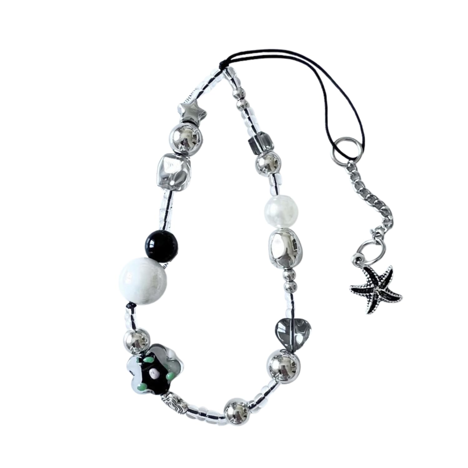 MOCA Womens Girls Chic Pearl Scarf Hand Strap for Mobile, Wristlet Lanyard Charms for Phone, Purse, Bag Handle Wrap, Stylish Hanging Keychian for Women’s Bag Phone Charm Accessory-image-10