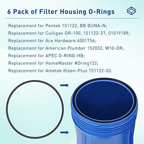 Water Filter O Ring 151122 Whole House Water Filter Gasket Compatible With Pentek Big Blue Water Filter System Cartridge Lid Seal Ring -6 Pack #TOP3