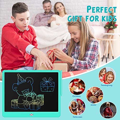 TIMMY LCD Writing Tablet Drawing Board, 15 Inch Writing Tablet Colorful Doodle Pad for Kids, Kids Early Educational Drawing Tablet Learing Toys for 2 3 4 5 6 Years Old Boys and Girls Gifts (Blue)