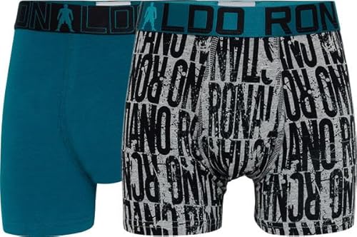 CR7 Underwear Youth Cotton Blend Trunks (2 Pack) - Structured and Flexible Design, Machine Washable, Multicolor Options (US, Alpha, Small, Regular, Regular, Multicolor)